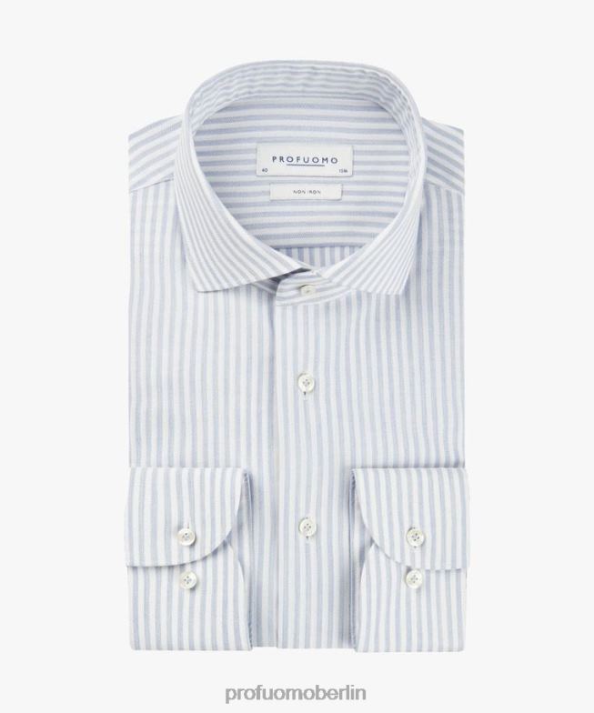 Kleidung de Profuomo Männer Dobby-Oxford-Hemd Blau BR44234