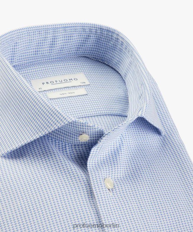 Kleidung de Profuomo Männer Dobby-Shirt Blau BR44248