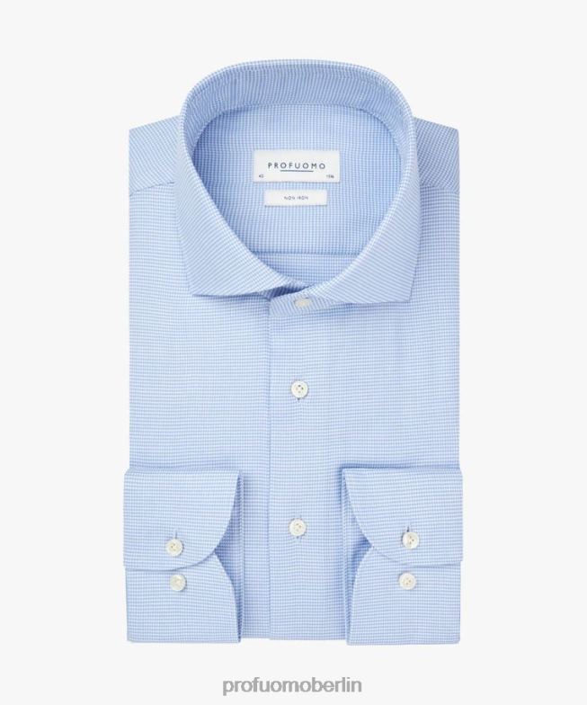 Kleidung de Profuomo Männer Dobby-Shirt Blau BR44251