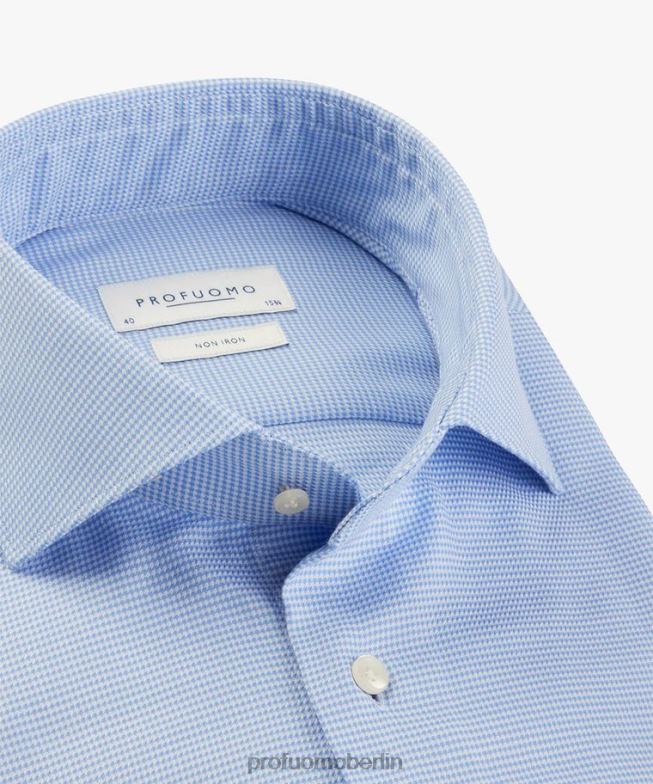 Kleidung de Profuomo Männer Dobby-Shirt Blau BR44251
