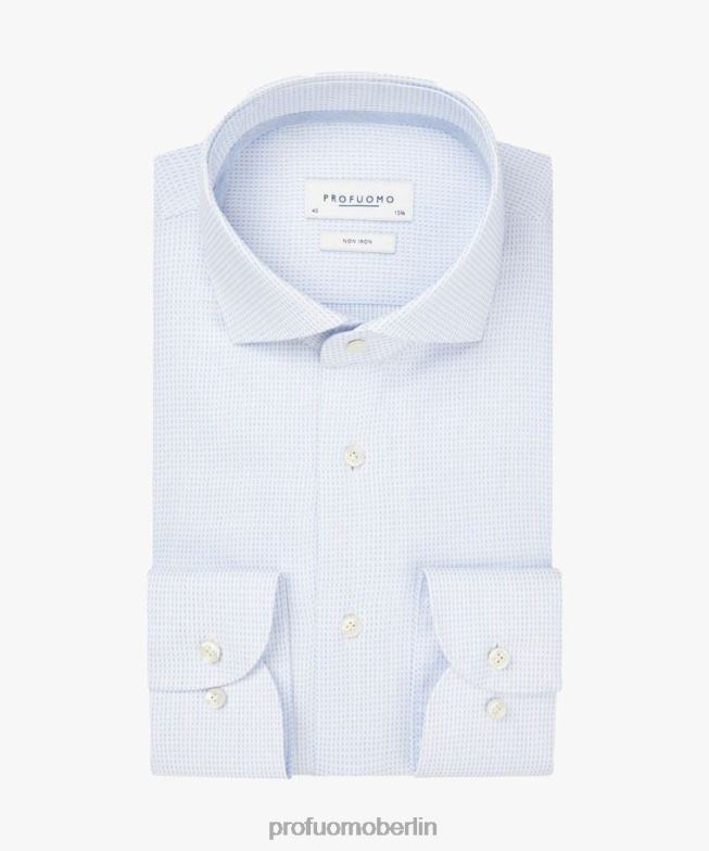 Kleidung de Profuomo Männer Dobby-Shirt Blau BR44256