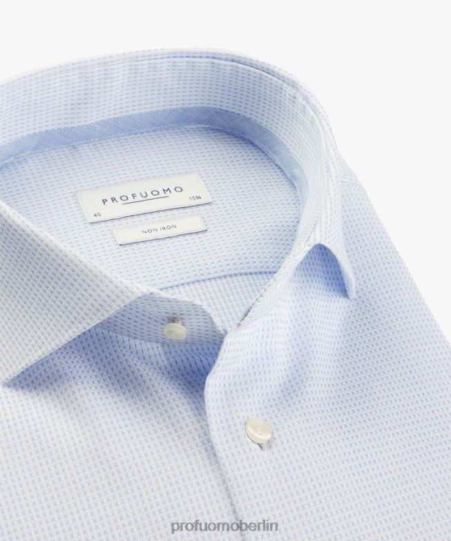 Kleidung de Profuomo Männer Dobby-Shirt Blau BR44256