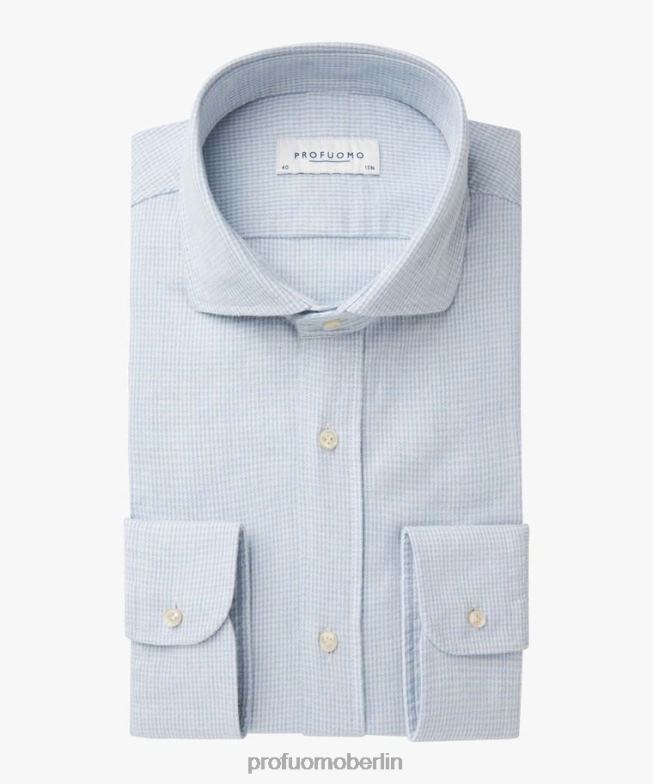 Kleidung de Profuomo Männer Flanellhemd Blau BR442149