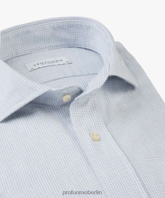 Kleidung de Profuomo Männer Flanellhemd Blau BR442149