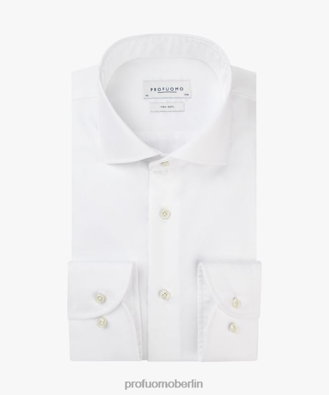 Kleidung de Profuomo Männer Hemd aus feinem Twill Weiß BR44280
