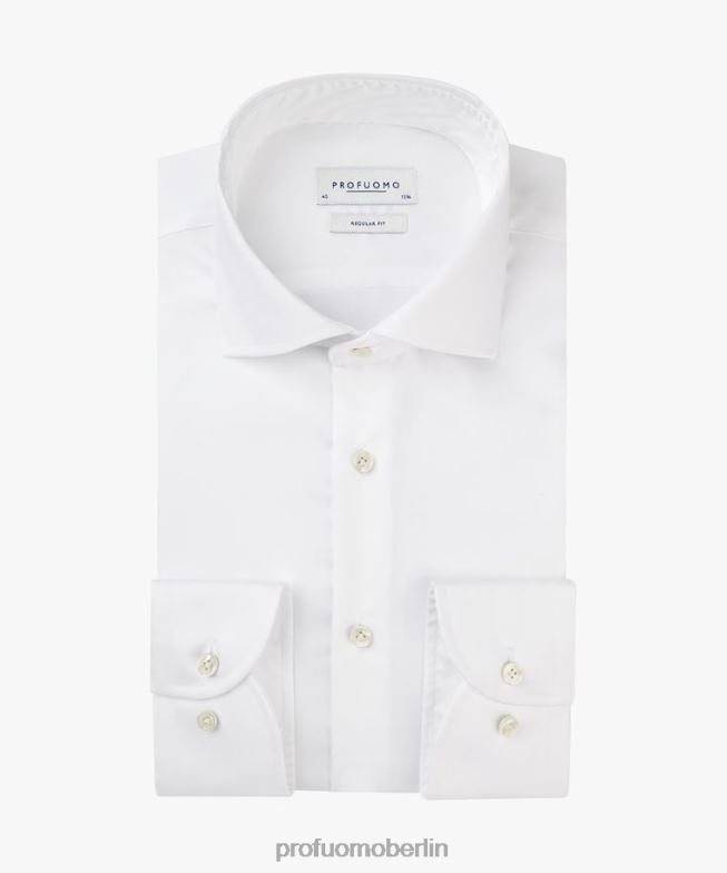 Kleidung de Profuomo Männer Hemd mit normaler Passform Weiß BR44298