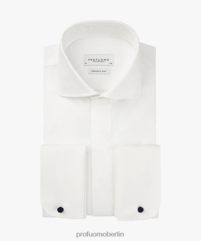 Kleidung de Profuomo Männer Hochzeitshemd Weiß BR44288