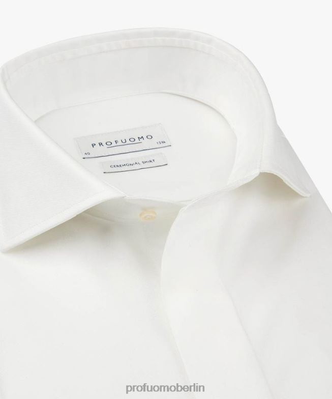 Kleidung de Profuomo Männer Hochzeitshemd Weiß BR44288