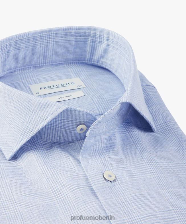 Kleidung de Profuomo Männer Karohemd Blau BR44266