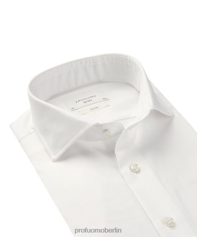 Kleidung de Profuomo Männer Oxford-Hemd Weiß BR44270