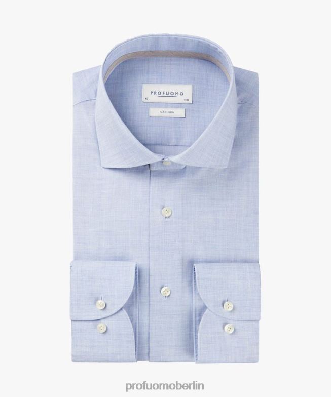 Kleidung de Profuomo Männer Popeline-Hemd Blau BR44247