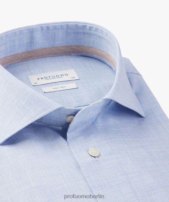 Kleidung de Profuomo Männer Popeline-Hemd Blau BR44247