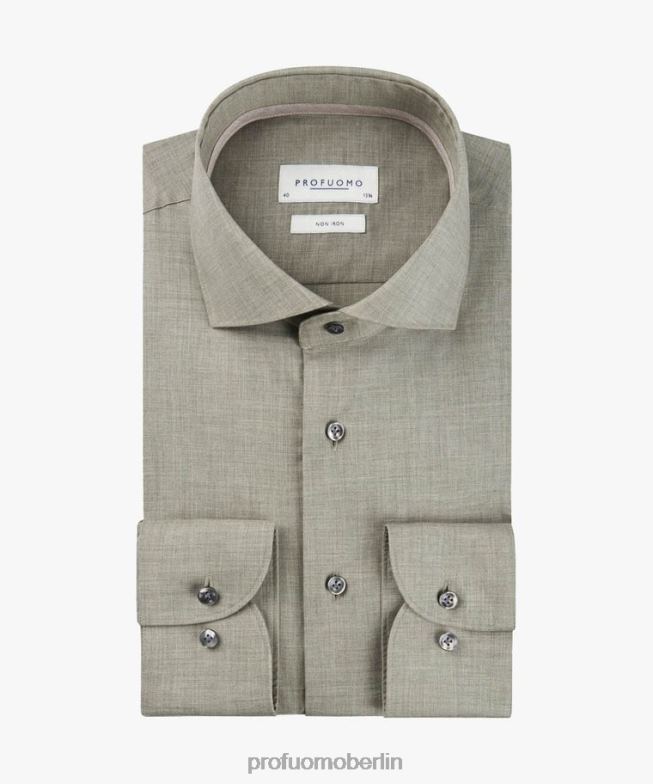 Kleidung de Profuomo Männer Popeline-Hemd Grün BR44229