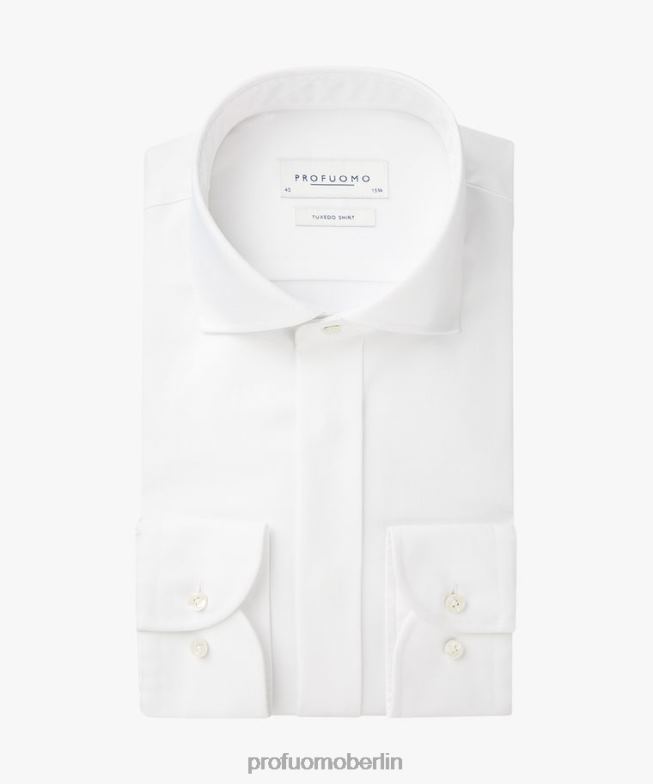 Kleidung de Profuomo Männer Smokinghemd Weiß BR44292