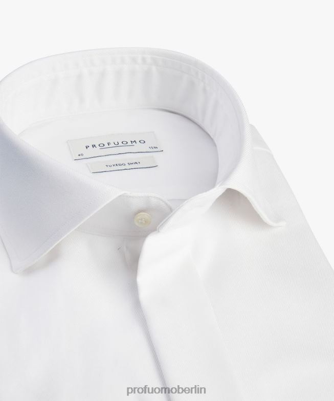 Kleidung de Profuomo Männer Smokinghemd Weiß BR44292