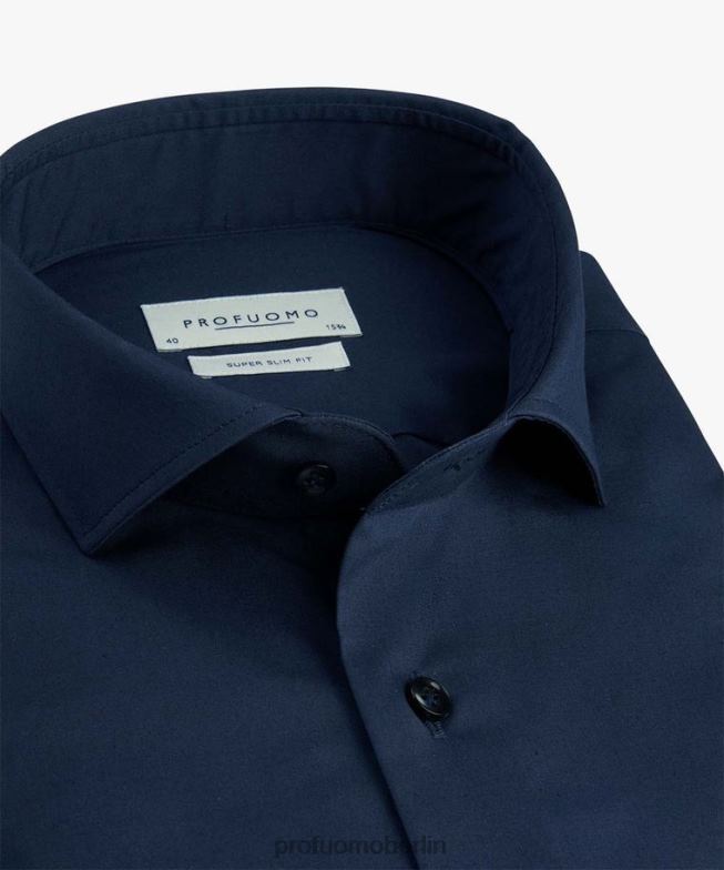 Kleidung de Profuomo Männer Super Slim-Fit-Stretchhemd Marine BR44294
