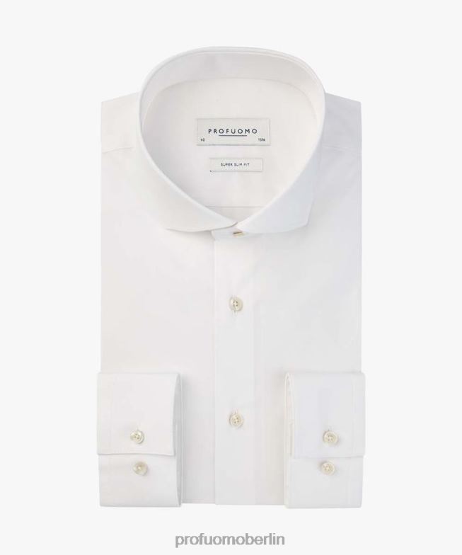 Kleidung de Profuomo Männer Super Slim-Fit-Stretchhemd Weiß BR44293