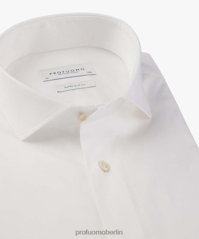 Kleidung de Profuomo Männer Super Slim-Fit-Stretchhemd Weiß BR44293