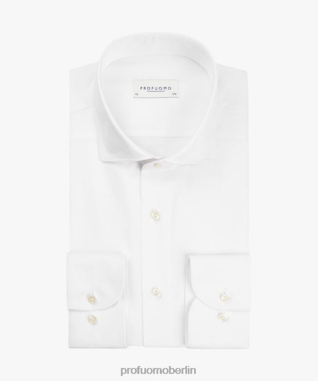 Kleidung de Profuomo Männer Supima-Shirt Weiß BR442135