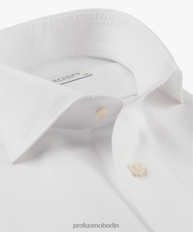Kleidung de Profuomo Männer Supima-Shirt Weiß BR442135