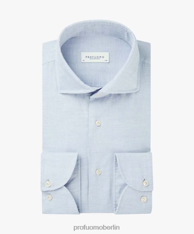 Kleidung de Profuomo Männer Twill-Hemd Blau BR442152