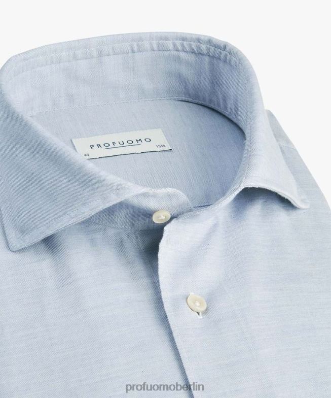 Kleidung de Profuomo Männer Twill-Hemd Blau BR442152