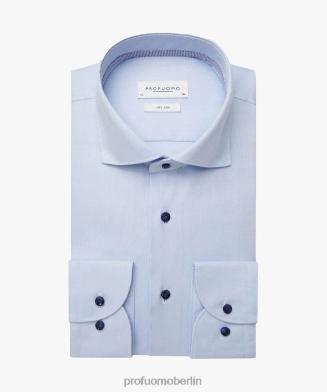 Kleidung de Profuomo Männer Twill-Hemd Blau BR44240