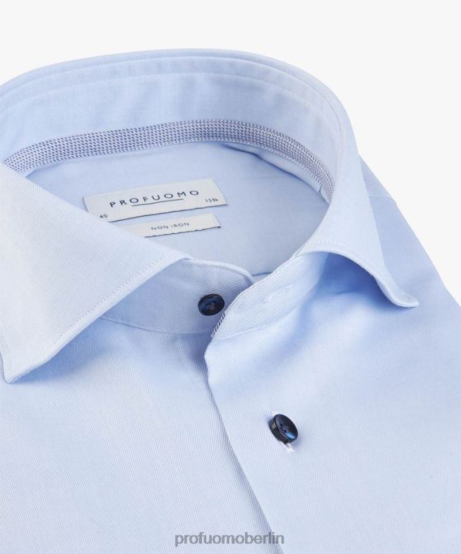 Kleidung de Profuomo Männer Twill-Hemd Blau BR44240