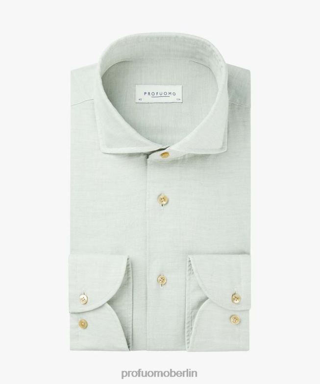 Kleidung de Profuomo Männer Twill-Hemd Grün BR442153