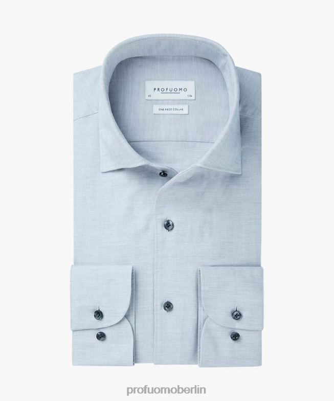 Kleidung de Profuomo Männer einteiliges Fischgrätenhemd grau BR442788