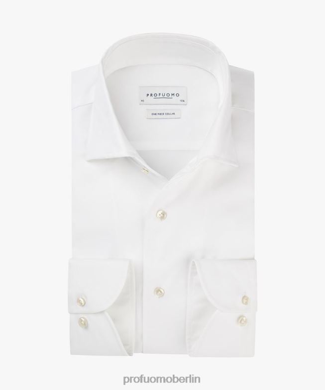 Kleidung de Profuomo Männer einteiliges Hemd Weiß BR442113