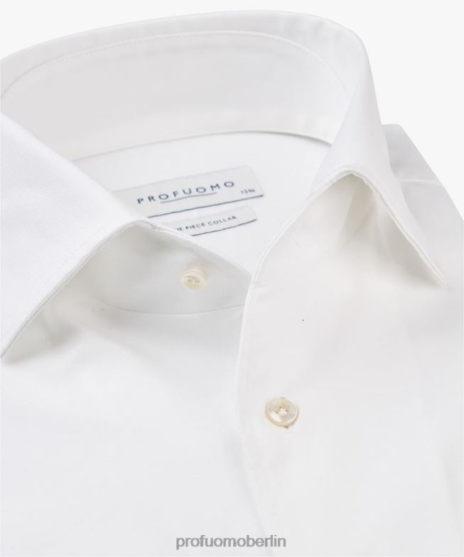 Kleidung de Profuomo Männer einteiliges Hemd Weiß BR442113