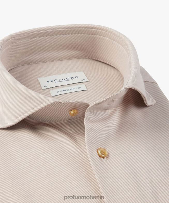 Kleidung de Profuomo Männer japanisches Strickhemd Beige BR4429