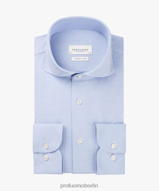 Kleidung de Profuomo Männer japanisches Strickhemd Blau BR4421