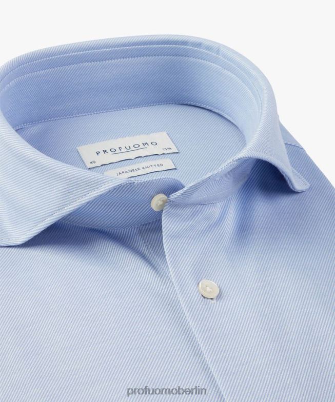 Kleidung de Profuomo Männer japanisches Strickhemd Blau BR44210