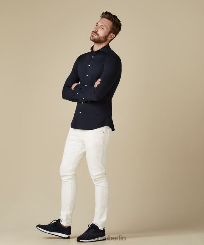 Kleidung de Profuomo Männer japanisches Strickhemd Marine BR44279