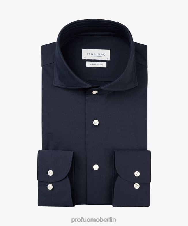 Kleidung de Profuomo Männer japanisches Strickhemd Marine BR44279