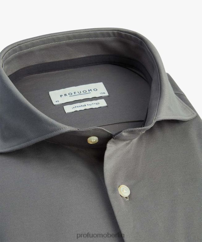 Kleidung de Profuomo Männer japanisches Strickhemd grau BR442156