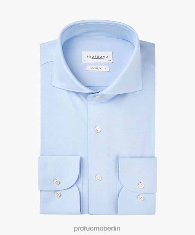 Kleidung de Profuomo Männer japanisches Strickhemd hellblau BR442117
