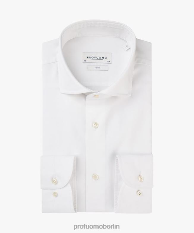 Kleidung de Profuomo Männer Das ultimative Travelshirt-Extra-Ls Weiß BR442133