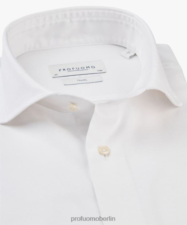 Kleidung de Profuomo Männer Das ultimative Travelshirt-Extra-Ls Weiß BR442133