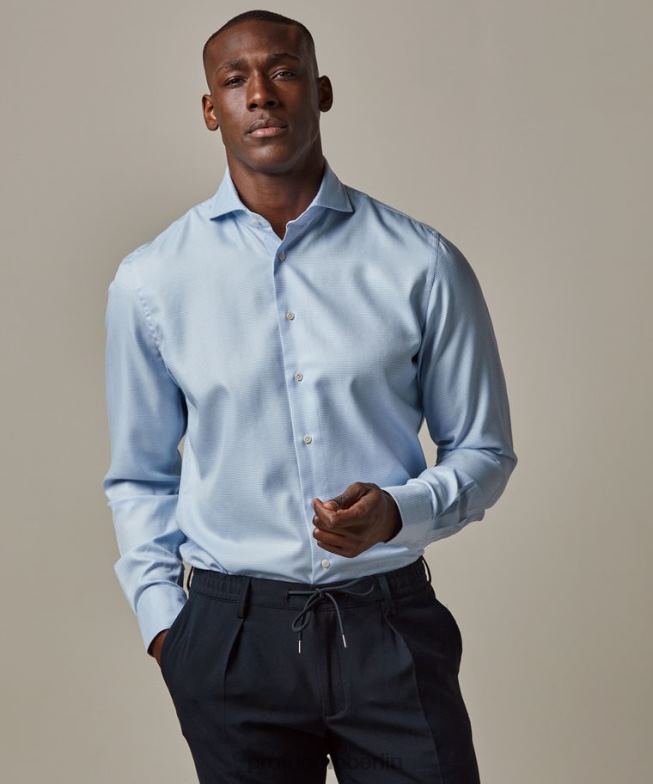 Kleidung de Profuomo Männer Dobby-Reisehemd Blau BR442143