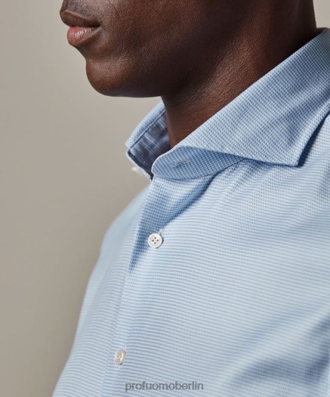 Kleidung de Profuomo Männer Dobby-Reisehemd Blau BR442143