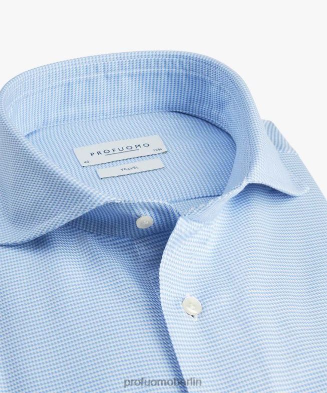 Kleidung de Profuomo Männer Dobby-Reisehemd Blau BR442143