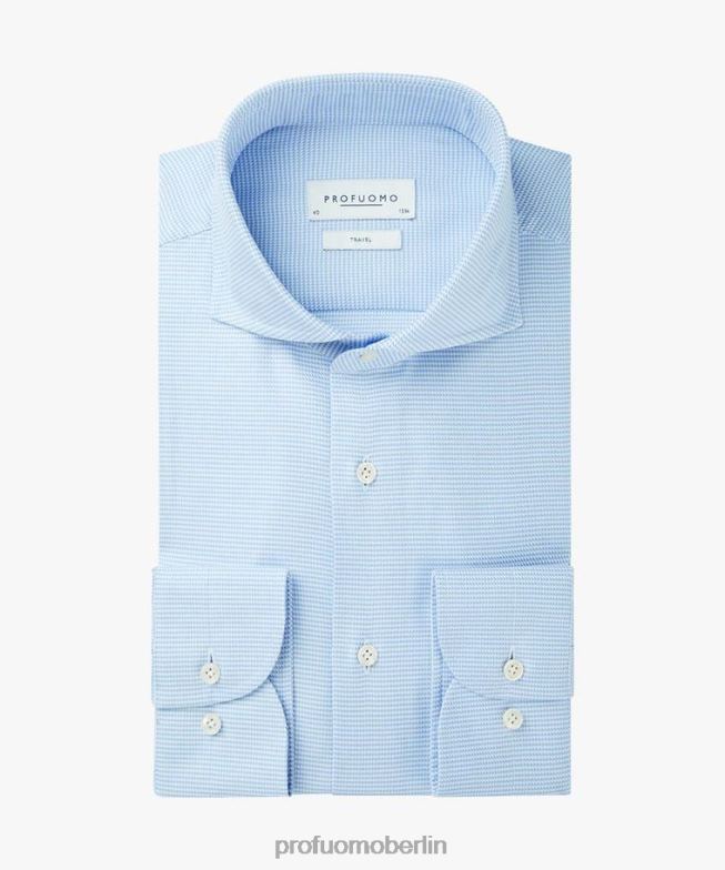 Kleidung de Profuomo Männer Dobby-Reisehemd Blau BR442143