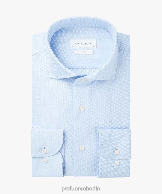 Kleidung de Profuomo Männer Dobby-Reisehemd Blau BR442783