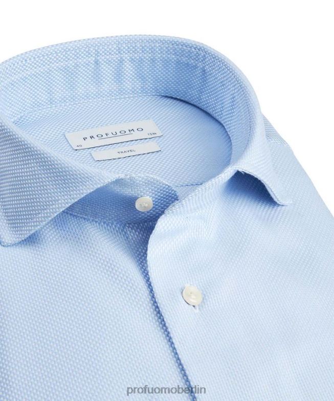 Kleidung de Profuomo Männer Dobby-Reisehemd Blau BR442783