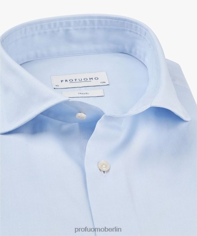 Kleidung de Profuomo Männer Reisehemd Blau BR442109