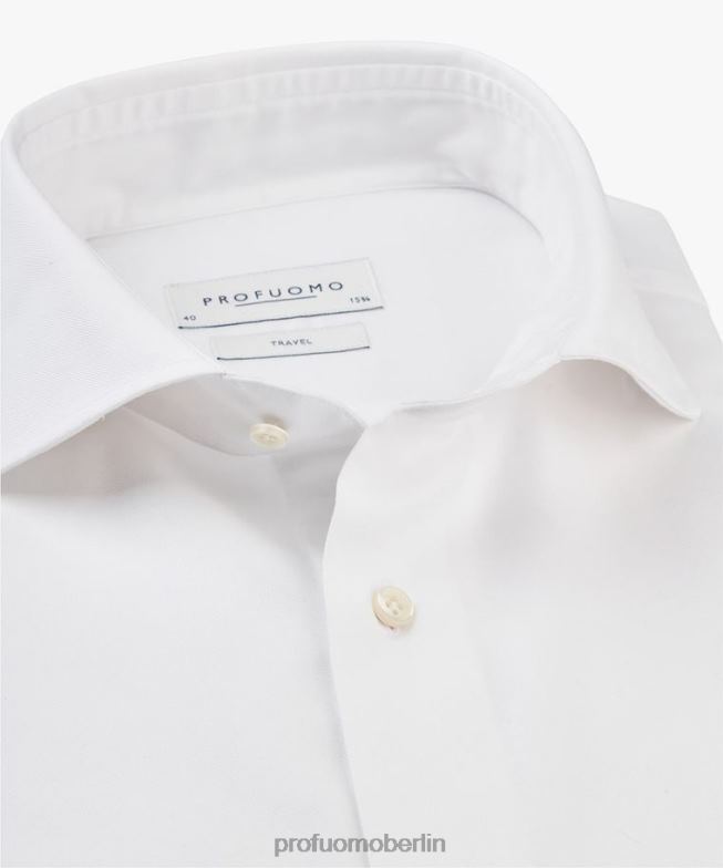 Kleidung de Profuomo Männer Reisehemd Weiß BR442108