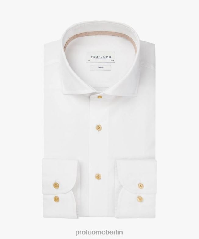 Kleidung de Profuomo Männer Reisehemd Weiß BR44236